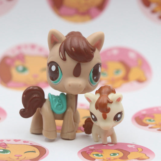 LPS RARE Mommy and Baby Horses Set #2667