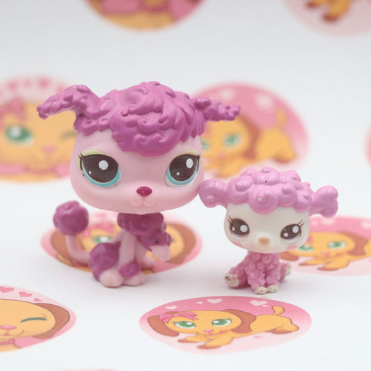 LPS RARE Baby and Mommy Poodles Set